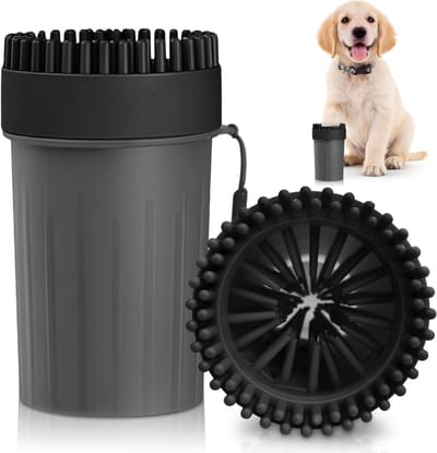 Hondenpootreiniger van zacht silicone, 2-in-1 borstel voor kleine en middelgrote honden, ideaal voor bad en pedicure, effectief en gebruiksvriendelijk