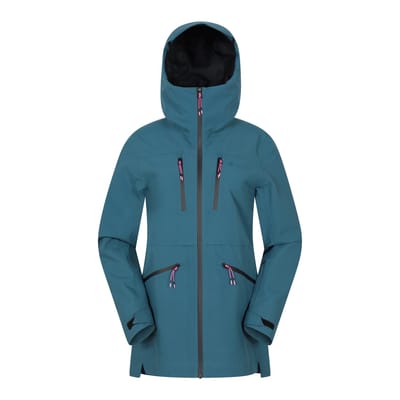 Mountain Warehouse Dames Tempest Waterdichte 3-laags Ski Jacket (Teal)