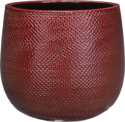 Mica Decorations Plantenpot - bordeaux rood - keramiek - 19x21 cm - plantenpotten