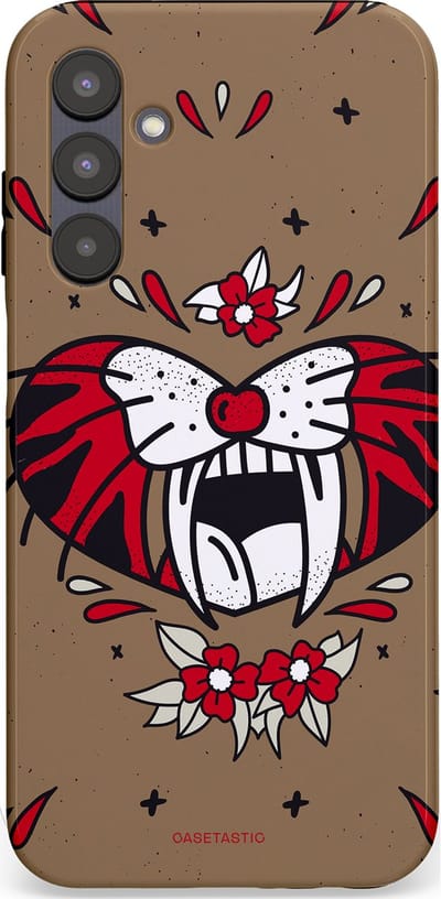 Casetastic hoesje geschikt voor Samsung Galaxy A25 - Dubbellaagse bescherming - Wilde kracht - Fashion Case - Taupe Donkergrijs Bordeaux