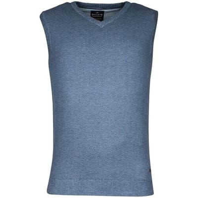 Baileys Slip-Over Allover 2-Tone Fine Structure Knit Denim Blue / male