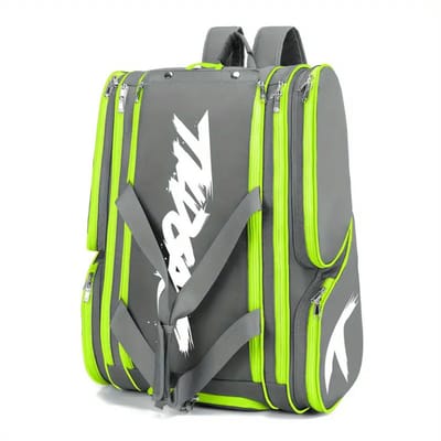 Nivard Padeltas - Padel Tas - Tennistas - Tennis - Rugzak - Hoes - Heren - Dames - Zak - Grijs/Groen