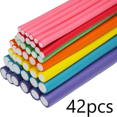 Krultangen - 42 stuks 18cm haarwellingen, hittevrije krullen, flexibele magische schuimrollers voor lange, korte, golfige haren, haarsalon, DIY