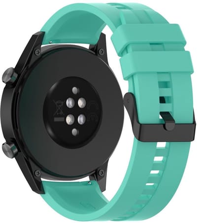 Cadorabo Silicone Bandje 22mm geschikt voor Samsung Galaxy Gear S3 / Gear 2 in TURKOOIS - Armband Vervanging polsband geschikt voor Huawei Watch GT geschikt voor Watch 2 Pro geschikt voor Pepple Time en nog veel meer
