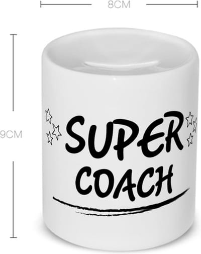 Akyol - super coach Spaarpot - Coach - een coach - sport - verjaardagscadeau - klein cadeautje - kado - gift - 350 ML inhoud