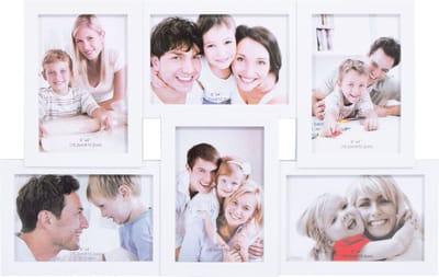 Springos Fotolijst - 6 Foto's - Collage - Staand/Liggend - 44 x 28 cm - Wit