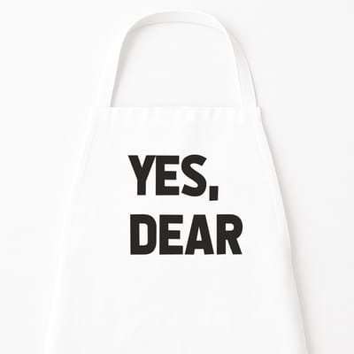 Keukenschort "Yes, Dear" | Zwart | Vaderdag Cadeau | Humor Cadeau voor Hem
