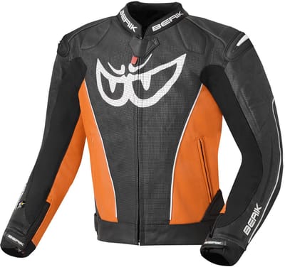 Berik Street Zwart Oranje Leren Motorjas - Jas