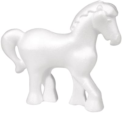 Rayher hobby Piepschuim vormen en figuren - paardje - wit - 15 cm - Zelf beschilderen/knutselen