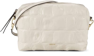 abro Leren schoudertas Leather Maxi Cocco Crossbody Bag Kaia Milk crème