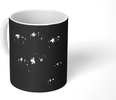 Mok - Koffiemok - Discoballen - Minimalistisch - Zwart - Mokken - 350 ML - Beker - Koffiemokken - Theemok