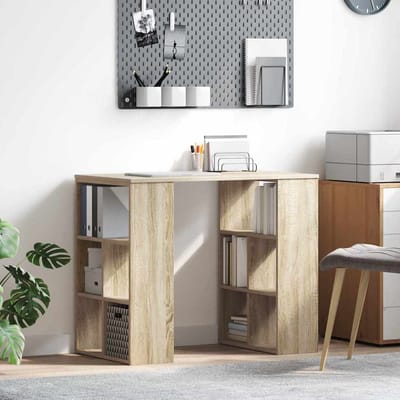 vidaXL - Bureau - Sonoma - Eik - Bewerkt - hout - 90 - x - 50 - x - 75 - cm