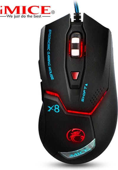 Game muis met LED verlichting - 6 knoppen - Instelbare DPI - Ergonomisch ontwerp