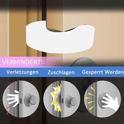 Veiligheidsbescherming voor deuren: 6-delige set voor kinderen, wit, kinderveiligheid, deurbeveiliging, klapbescherming