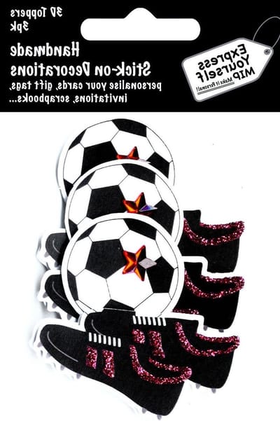 Voetbal Toppers - Zelfklevende Stickers - Kaarten Maken - 3D Ontwerp - 5x6 cm - Multicolor