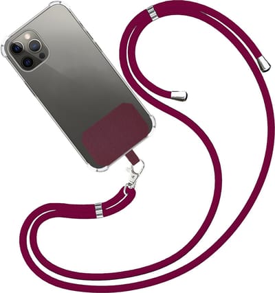 Telefoonkoord Universeel Telefoon Koord Telefoonketting Verstelbaar Telefoonkoorden 150 cm - Donkerrood