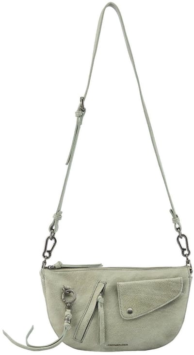 FREDsBRUDER Leren schoudertas My Forever Friend Curve Bag Leaf kaki