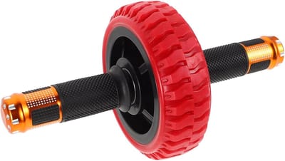Buikspierwiel Trainingsrol - Fitnessrol Buikspieren - Thuis Sporten - Ergonomisch Ontwerp - 27 x 15 x 15 cm - Rood