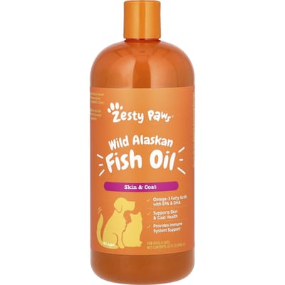 Wilde Alaskaanse Visolie, Voor Honden & Katten, Alle Leeftijden, 946 ml (32 fl oz) orange