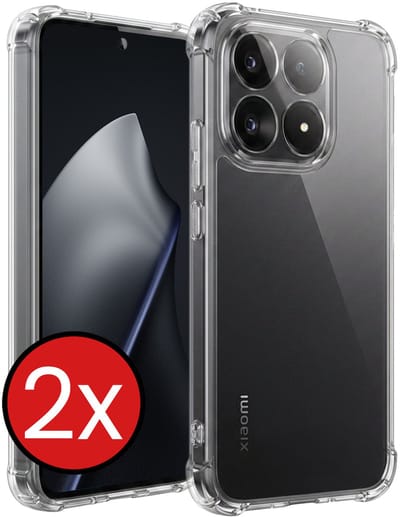Hoesje - 2 Stuks - Geschikt voor Xiaomi 15T - Sterk & Shockproof - Back Cover - Siliconen Case - Telefoon Hoes Shock Proof - Telefoonhoes - Transparant