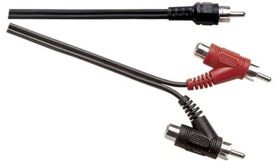 Subwoofer/Tulp mono (m) - Tulp stereo (m+v) audio kabel - 1,8 meter