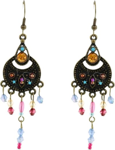 Behave Multi-color oorhangers met antiek goudkleur