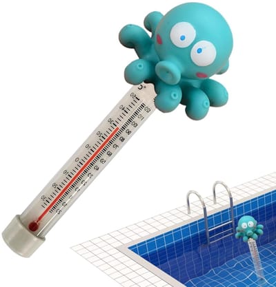 Drijvende Thermometer - Watermeter Bad - Temperatuur Meten - Makkelijk Afleesbaar - 20 cm - Blauw
