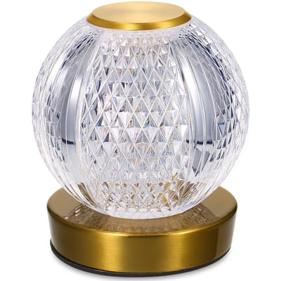 Kristallen metalen nachtkastje lamp snoerloze tafellamp touch control bureaulamp 3 lichtkleuren 3 Light Colors