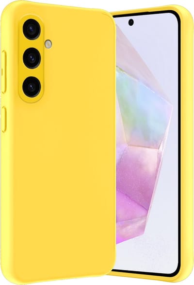 Hoes - Geschikt voor Samsung Galaxy A35 - Sterk & Shockproof - Hoesje Cover - Siliconen Case - Geel