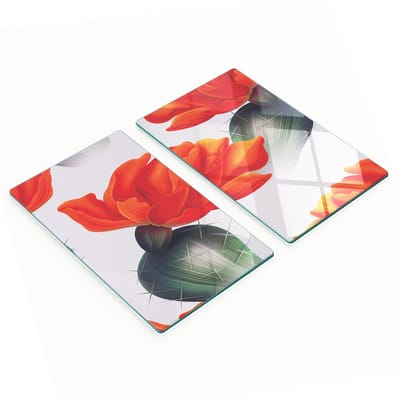 Glazen snijplanken met vintage cactusafbeeldingen, 2x30x52 cm