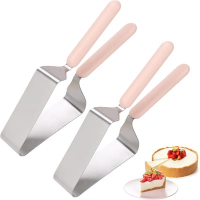 SnelShoppen - 2 Stuks Cake Slicer, RVS Cake Server Divider met Dubbele Handgreep, Verstelbare Driehoekige Cake Snij- en Serveerhulpmiddelen voor Bruil
