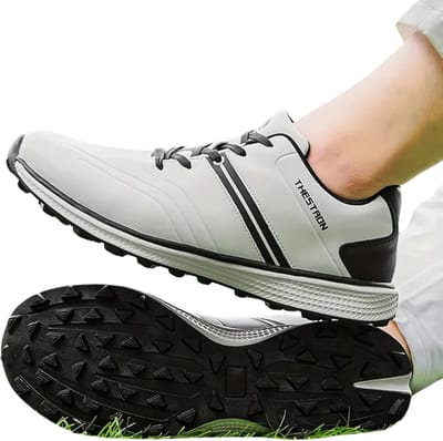 Nivard Golfschoenen Heren - Golfkleding - Golfschoenen Antislip - Waterdicht - Golfen - Wit/Geel - 47