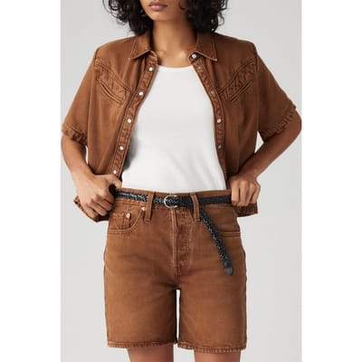 Levi's 501® Mid Thigh Shorts Brown Taglia: W24 | Pantaloncini Outlet | Donna | Marrone