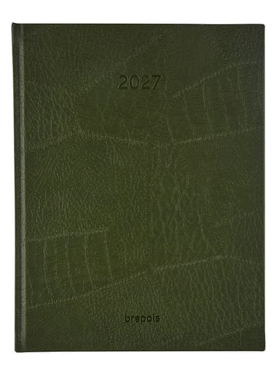 Brepols bureau agenda 2027 - OPTIVISION LARGE [0.117] - LUCCA - Bureau agenda - 1 week op 2 pagina's - Weekoverzicht - Groen - 17.1 x 22 cm