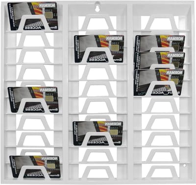 Kaartenhouder Wandhouder - Pasjes Organizer - Tijdregistratie Kantoor - Ruimte Voor 30 - 33.9 Cm Lengte - Wit