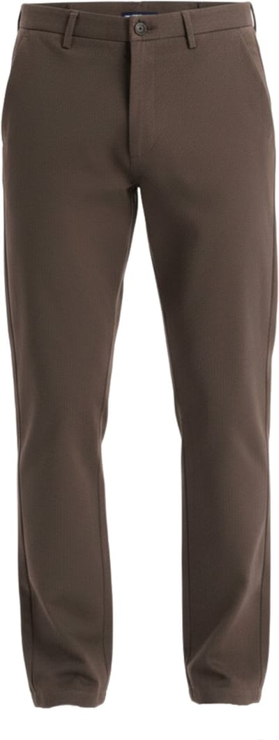 OMBRE Broek - Regular Fit - Katoen - Rits Bruin XL
