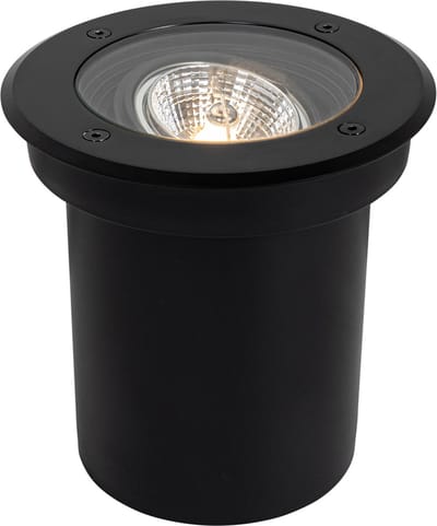 QAZQA delux - Moderne Grondspot - 1 lichts - Ø 16 cm - Zwart - Buitenverlichting