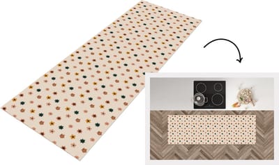 Keukenloper - Loper keuken - Bloemen - Patronen - Stippen - 150x50 cm - Keukenloper vinyl