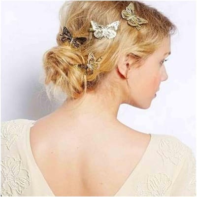 Boho Vlinder Haarspelden - Gouden Vintage Haarklemmen voor Vrouwen en Meisjes - Set van 4