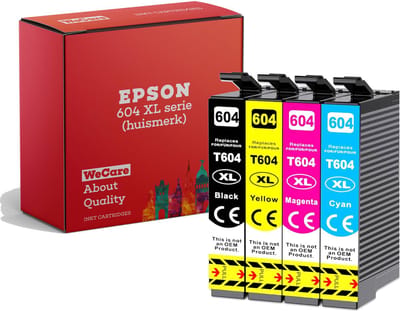 4-pack 604 | Geschikt voor Epson 604XL inktcartridges - voor Epson Expression Home XP-2200 - XP-2205 - XP-3200 - XP-3205 - XP-4200 - XP-4205 - WF2910DWF - WF2930DWF - WF2950DWF