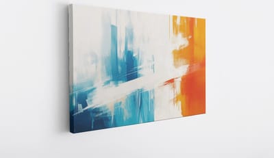 Saammp Canvas Schilderij - Gekleurde strepen - Abstract kunstwerk - 30x20 - Foto op canvas - Wanddecoratie - Muurdecoratie Woonkamer - Slaapkamer decoratie - Canvas Print