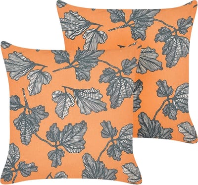 SPIREA - Sierkussen set van 2 - Oranje - 45 x 45 cm - Polyester