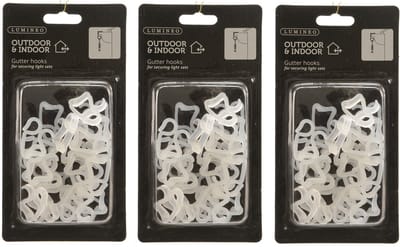 Lumineo kerstverlichting ophang haakjes - 72x st - bevestiging dakgoot - verlichting ophangen