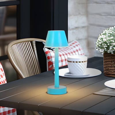 Lindby - Sfeerverlichting buiten - RGB - met dimmer - 1licht - Kunststof - H: 24 cm - blauw - Inclusief lichtbron