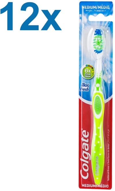 Colgate Max Fresh Tandenborstel – Medium – 12 Stuks – Frisse Adem - Voordeelverpakking