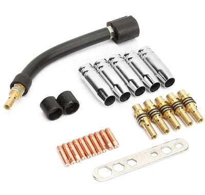 By shayne Soudage Contactpunt Kit - 24 Pcs - Hoogwaardige Consumables - 0,8 mm - Voor Binzel 15AK - Geschikt voor Lassen - Inclusief Accessoires