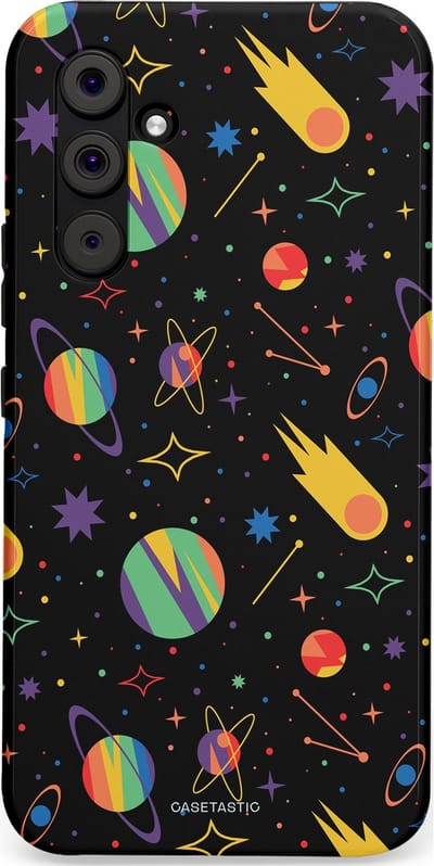 Casetastic Hoesje Geschikt voor Samsung A54 (5G) - Stijlvolle Beschermende Duo-layer Case - Planeten en meteoren