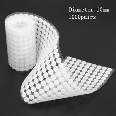 1000 Paar Zelfklevende Klittenbandstippen 10/15/20mm Schijf Zelfklevend Sterke Lijm Magische Sticker Ronde Sluiting Haak en Lus Band 1000 pairs