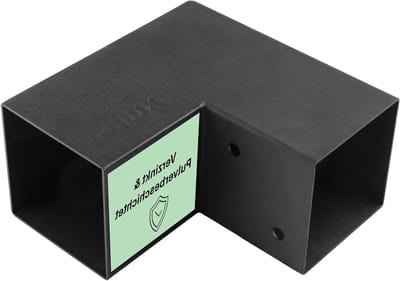 Paalconnector Hoekverbinding - L-bevestiging Balk - Terrasoverkapping Bouwen - Zwart Gepoedercoat Staal - 100 x 100 mm - Zwart