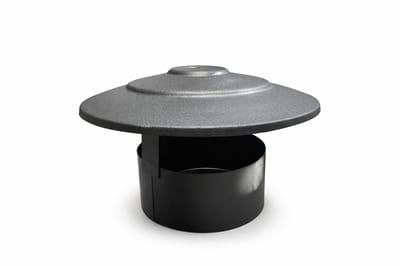 Regenkap voor Kachelpijp – Ø130 mm – Zwart Staal – Met Rookafvoerbescherming